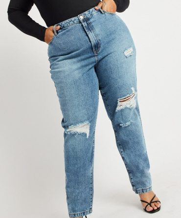 Denim Wide Leg Jeans High Rise